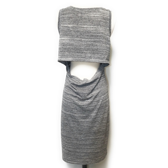 FABLETICS Eileen Midi Dress with Cut Out Back Charcoal Space Dye Size S - Picture 4 of 9
